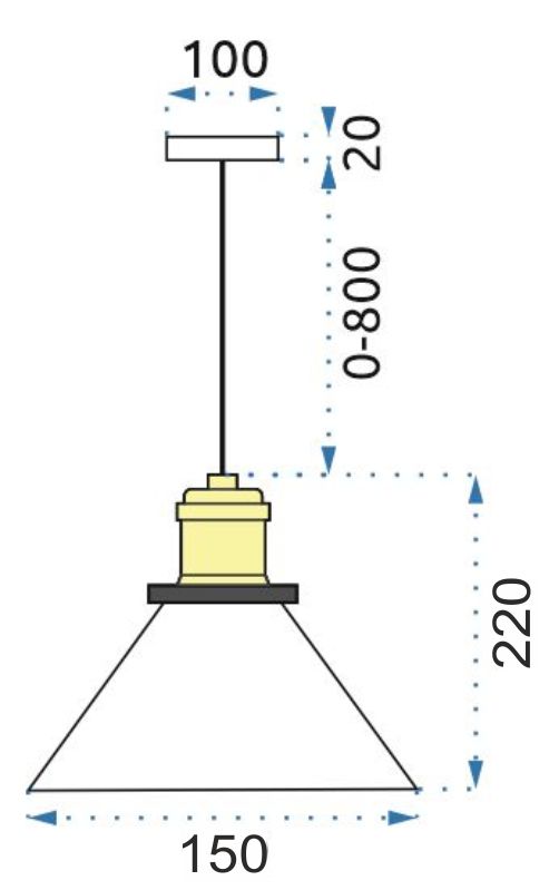 Toolight - Závesné svietidlo Verto D APP048-1CP, čierna-hnedá, OSW-00140