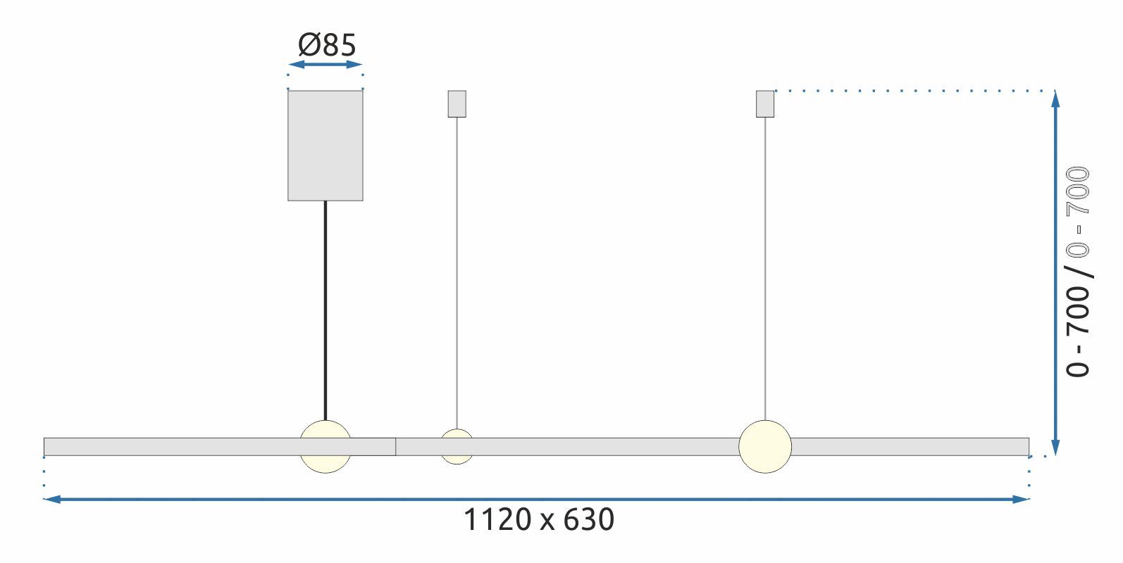Toolight - Ring 30-40-50, LED závesné svietidlo + diaľkové ovládanie APP752-30-40-50, čierna, OSW-08889