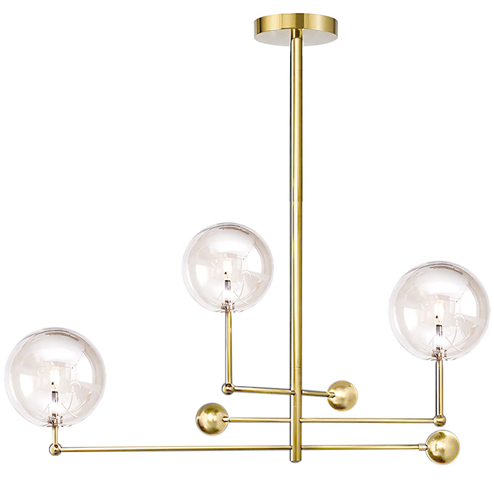 Toolight, Závesná lampa sklenené gule 3 ks APP918-3CP, zlatá, OSW-03230