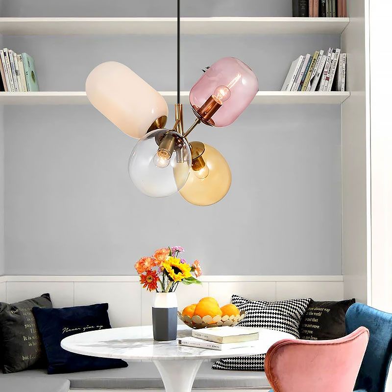 Toolight, Stropné svietidlo zo skla viacfarebné E14 60W APP436-4C, OSW-00565