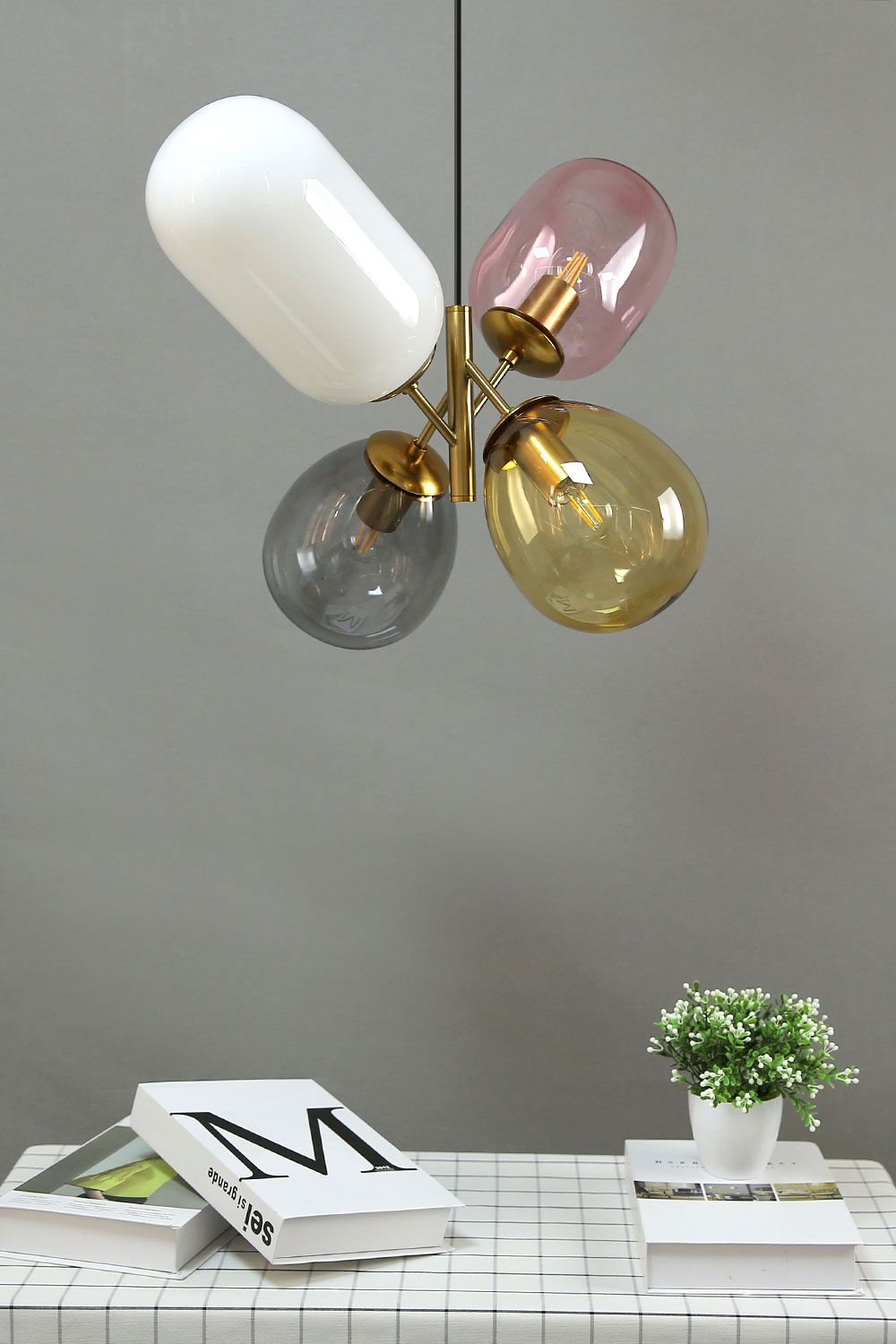 Toolight, Stropné svietidlo zo skla viacfarebné E14 60W APP436-4C, OSW-00565