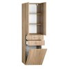 Aqualine, ZOJA/KERAMIA FRESH skrinka vysoká s košom 50x184x29cm, dub platin, 51295