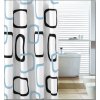 Aqualine, Sprchový záves 180x200cm, polyester, biela/čierna/béžová, ZP004