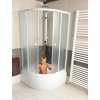 Aqualine, ARLEN štvrťkruhová sprchová zástena 800x800mm, sklo BRICK, BTR803