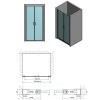 Polysan, ZOOM LINE sprchové dvere dvojkrídlové 900mm, číre sklo, ZL1790