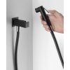 Sapho, Nástenný ventil s ručnou bidetovou sprškou a bezpečnostnou pojistkou,hranatý, čierna matná-chrómová, SG108NE