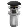 Sapho, Umývadlová výpust 5/4", click-clack, keramická zátka, tl.0-60mm, čierna matná, AR901