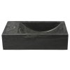 Sapho, BLOK kamenné umývadlo 40x10x22 cm, otvor vľavo, čierny Antracit, 2401-38