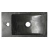 Sapho, BLOK kamenné umývadlo 40x10x22 cm, otvor vľavo, čierny Antracit, 2401-38