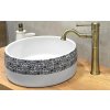 Sapho, PRIORI keramické umývadlo, priemer 41 cm, 15 cm, farba biela s modrou maľbou, PI027
