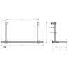Sapho, Závesná sklenená polička na sprchovú zástenu 400x180x125mm, čierna mat, 1301-15B