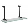 Sapho, Závesná sklenená polička na sprchovú zástenu 400x180x125mm, čierna mat, 1301-15B