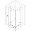 Mexen Roma, sprchovací kút 90 (dvere) x 90 (stena) cm, 6mm číre sklo, zlatý profil, 854-090-090-50-00-02