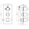 Mexen Cube DR02 podomietkový vaňový a sprchový set s hlavovou sprchou 30x30 cm (7v1), ružové zlato, 77503DR0230-60