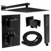 Mexen Cube DR02 podomietkový sprchový set s dažďovou sprchou 25x25 cm (6v1), čierna, 77502DR0225-70