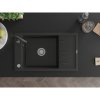 Mexen Elias, 1-komorový granitový drez s odkvapkávačom 80x48 cm a kuchynskou batériou Telma, čierna, 6511-77-670200-70