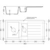 Mexen Andres 1,5-komorový granitový kuchynský drez s odkvapkávačom 100x50 cm a kuchynská batéria Telma, šedá, 6515-71-670200-00