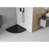 Mexen SLIM - Štvrťkruhová sprchová vanička 70x70x5cm + čierny sifón, čierna, 41707070B