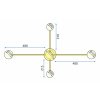 Toolight - LED stropné svietidlo 4-ramenné + diaľkové ovládanie APP520-4C, zlatá, OSW-08461