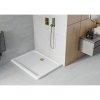 Mexen SLIM - Obdĺžniková sprchová vanička 130x90x5cm + zlatý sifón, biela, 40109013G
