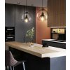 Toolight - závesné sklenené svietidlo s dymového skla E27 60W APP1027-1CP, čierna, OSW-01154