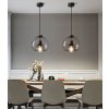 Toolight - závesné sklenené svietidlo s dymového skla E27 60W APP1027-1CP, čierna, OSW-01154