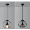 Toolight - závesné sklenené svietidlo s dymového skla E27 60W APP1027-1CP, čierna, OSW-01154