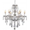Toolight - Krištáľový závesný luster 6xE14 60W 392183, strieborná, OSW-04007