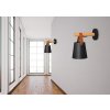 Toolight - Kovová nástenná lampa s čiernym pásikom 1xE27 60W APP466-1W , čierna-hnedá, OSW-00902