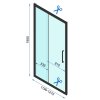 Rea Rapid Slide, sprchovací kút s posuvnými dverami 130(dvere) x 100(stena), 6mm číre sklo, čierny profil, KPL-09864