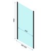 Rea Rapid Slide, sprchovací kút s posuvnými dverami 140(dvere) x 90(stena), 6mm číre sklo, čierny profil, KPL-09866