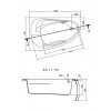 WANNA ASYMETRYCZNA 140X90 LEWA CERSANIT JOANNA NEW Dluzszy bok 140 cm