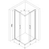 Mexen Rio, štvorcový sprchovací kút s posuvnými dverami 80(dvere) x 80(dvere) x 190 cm, 6mm sklo námraza, chrómový profil + biela sprchová vanička RIO, 860-080-080-01-30-4510