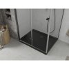 Mexen Lima, sprchovací kút so skladacími dverami 90 (dvere) x 100 (stena) cm, 6mm číre sklo, čierny profil + slim sprchová vanička čierna s čiernym sifónom, 856-090-100-70-00-4070B