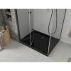 Mexen Lima, sprchovací kút so skladacími dverami 90 (dvere) x 100 (stena) cm, 6mm číre sklo, čierny profil + slim sprchová vanička čierna s čiernym sifónom, 856-090-100-70-00-4070B