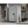 Mexen Lima, sprchovací kút so skladacími dverami 90 (dvere) x 100 (stena) cm, 6mm číre sklo, čierny profil + slim sprchová vanička čierna s čiernym sifónom, 856-090-100-70-00-4070B