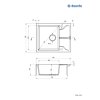 3460 zlew andante antracyt metalik granit 1k z ko 590x490x194 3 5 osprzet space saver