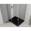 Mexen Roma, sprchový kút s krídlovými dverami 90 (dvere) x 100 (stena) cm, 6mm číre sklo, chrómový profil + slim sprchová vanička čierna + chrómový sifón, 854-090-100-01-00-4070