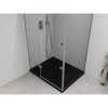 Mexen Roma, sprchový kút s krídlovými dverami 90 (dvere) x 100 (stena) cm, 6mm číre sklo, chrómový profil + slim sprchová vanička čierna + chrómový sifón, 854-090-100-01-00-4070