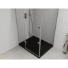 Mexen Roma, sprchový kút s krídlovými dverami 100 (dvere) x 90 (stena) cm, 6mm číre sklo, chrómový profil + slim sprchová vanička čierna + chrómový sifón, 854-100-090-01-00-4070