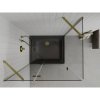 Mexen Roma, sprchovací kút s 1-krídlovými dverami 100 (dvere) x 80 (stena) cm, 6mm číre sklo, zlatý profil, slim sprchová vanička 5cm čierna, 854-100-080-50-00-4070G