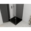 Mexen Roma, sprchový kút s krídlovými dverami 90 (dvere) x 90 (stena) cm, 6mm šedé sklo, chrómový profil + slim sprchová vanička čierna + chrómový sifón, 854-090-090-01-40-4070
