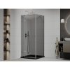 Mexen Roma, sprchový kút s krídlovými dverami 90 (dvere) x 90 (stena) cm, 6mm šedé sklo, chrómový profil + slim sprchová vanička čierna + chrómový sifón, 854-090-090-01-40-4070