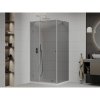 Mexen Roma, sprchový kút s krídlovými dverami 70 (dvere) x 90 (stena) cm, 6mm šedé sklo, chrómový profil + slim sprchová vanička biela + chrómový sifón, 854-070-090-01-40-4010
