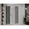 Mexen Roma, sprchový kút s krídlovými dverami 80 (dvere) x 80 (stena) cm, 6mm šedé sklo, chrómový profil + slim sprchová vanička biela + chrómový sifón, 854-080-080-01-40-4010