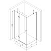 Mexen Roma, sprchový kút s krídlovými dverami 80 (dvere) x 80 (stena) cm, 6mm šedé sklo, chrómový profil + slim sprchová vanička biela + chrómový sifón, 854-080-080-01-40-4010