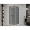 Mexen Roma, sprchový kút s krídlovými dverami 80 (dvere) x 80 (stena) cm, 6mm šedé sklo, chrómový profil + slim sprchová vanička biela + chrómový sifón, 854-080-080-01-40-4010