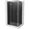 Mexen Roma, sprchový kút s krídlovými dverami 90 (dvere) x 120 (stena) cm, 6mm šedé sklo, chrómový profil + slim sprchová vanička biela + chrómový sifón, 854-090-120-01-40-4010