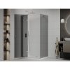 Mexen Roma, sprchový kút s krídlovými dverami 90 (dvere) x 120 (stena) cm, 6mm šedé sklo, chrómový profil + slim sprchová vanička biela + chrómový sifón, 854-090-120-01-40-4010