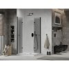Mexen Lima Duo, sprchovací kút s 2-krídlovými skladacími dverami 90 (dvere) x 80 (dvere) cm, 6mm číre sklo, čierny profil + slim sprchová vanička 5cm biela s čiernym sifónom, 856-090-080-70-02-4010B
